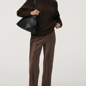 Anthropologie Chocolate Wide Leg Silky Women's Pants